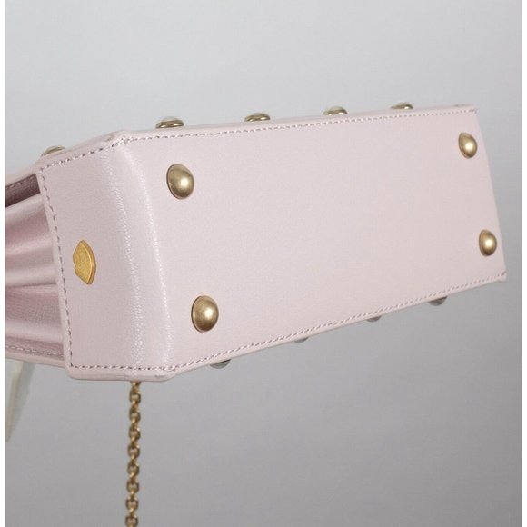 New Lulu Guinness bag pearl leather QUEENIE handbag pink studded - Picture 8 of 13